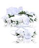 SYGA Flower Tiara and Bracelet Set Flower Headband and Flower Bracelet - White