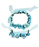 SYGA Flower Tiara and Bracelet Set Flower Headband and Flower Bracelet - Blue