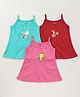 CUCUMBER Sleeveless Cotton Slips Bunny Squirrel And Cheese Cartoon Print Pack Of 3 (Colour May Vary)