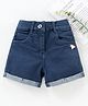 Play by Little Kangaroos Denim Shorts Unicorn Badge - Dark Blue