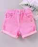 Play by Little Kangaroos Denim Shorts Unicorn Badge - Pink
