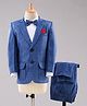 Babyhug Full Sleeves Party Suit with Bow Solid - Blue