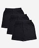 Kiddopanti Pack Of 3 Mid Thigh Length Solid Cycling Shorts - Black