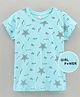 Grab It Half Sleeves T-Shirt Text & Star Print - Blue