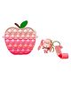 YAMAMA Pop It Bag Apple Shape Sling Bag With 2 Straps and Cute Keychain Accessory - Multicolour