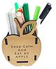 WISSEN Wooden Apple Shape Pen Stand - Brown