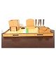Wooden Desk Organiser 4 holder pen stand Model 2  (color may vary)