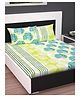 Divine Casa Blend Cotton Double Bedsheet with 2 Pillow Covers - Green & Sea Green