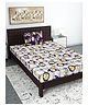 Divine Casa Floral Blend Cotton Single Bedsheet with 1 Pillow Cover - Yellow & Violet