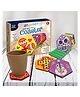 Webby DIY Paint Wooden Coaster with Stand Set of 6 - Multicolour