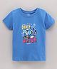Cucumber Half Sleeves Tee Text Print - Blue