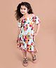 Pspeaches Half Sleeves Floral Print High Low Dress - Light Blue