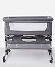 3 in 1 Baby Bed Side with Bassinet Detachable Mosquito Net & Hight Adjustable comes with Wheel & Mattress  Grey| Variable Height Adjustable| Wheels with Lock| Storage Basket