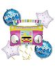 Retro Music Boombox Birthday Balloon Bouquet - Pack of 5