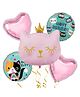 Party Anthem Princess Cat Happy Birthday Balloon Bouquet - Pack of 5