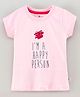 Ollypop Half Sleeves Top Text Print - Pink