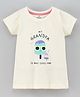 Ollypop Half Sleeves Top Ice-Cream & Text Print - Cream