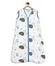 Ooka Baby Double Layered Muslin Cotton Small Size Sleepsack Hedgehog Print - White Blue