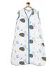 Ooka Baby Double Layered Muslin Cotton Medium Size Sleepsack Hedgehog Print - White Blue