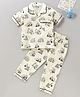 Fido Half Sleeves Shirt & Pyjama Set Truck - Cream