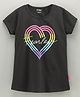 Fido Short Sleeves Top Heart Print - Black