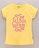 Fido Short Sleeves Top Text Print - Yellow