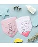 Baby Moo Feeding Bandana Bibs Bear Hugs Daddy Print Pack Of 2 - Pink White