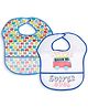 Baby Moo Feeding Bibs With Crumb Catcher Waterproof Surfer Dude Print Pack Of 2 - Multicolour