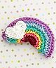Bobbles & Scallops Crochet Rainbow With Heart On Alligator Clip - Purple