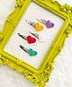 Bobbles & Scallops Bright Crochet Heart On Snap Clip Pack Of 5 - Multi-Color
