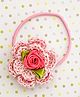 Bobbles & Scallops Crochet Floral Hair Tie - Pink