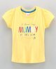Pink Rabbit Short Cap Sleeves Top Text Print - Yellow