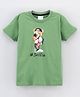 Grab It Half Sleeves Tee with Teddy Bear Print - Green