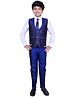 P-MARK Full Sleeves Shirt With Floral Print Waistcoat & Pants Set - Blue