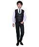 P-MARK Full Sleeves Shirt With Floral Print Waistcoat & Pants Set - Dark Green