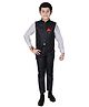 P-MARK Full Sleeves Shirt With Waistcoat & Pants Set - Blue