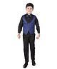 P-MARK Full Sleeves Shirt With Waistcoat & Pants Set - Blue