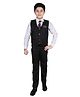 P-MARK Full Sleeves Shirt With Waistcoat & Pants Set - Black