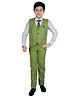 P-MARK Full Sleeves Shirt With Waistcoat & Pants Set - Green
