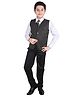P-MARK Full Sleeves Shirt With Waistcoat & Pants Set - Dark Green