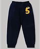 KAVEE Full Length Number 5 Print Cotton Lounge Pants - Navy Blue