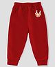 KAVEE Full Length Reindeer Print Cotton Lounge Pants - Red