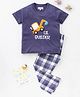 Nite Flite Half Sleeves Lil Builder Print Night Suit - Blue