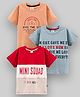 Mini Donuts Half Sleeves Cotton T-shirt Printed Pack of 3 - Green Maroon Orange