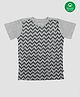 Nino Bambino Half Sleeves Zig-Zag Half-N-Half Print 100% Organic Cotton Tee - Grey