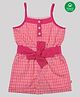 Nino Bambino Sleeveless Checkered Organic Cotton Jumpsuit - Pink