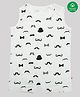 Nino Bambino Sleeveless Moustache Printed Organic Cotton Romper - White