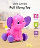 Little Elephant  Pull Along Toy - Pink & Purple