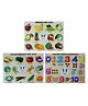 Enjunior Box Fruits Vegetable and Numbers Puzzle with Knobs Multicolour - 32 Pieces