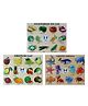 Enjunior Box Fruits Vegetable and Aqua Animals Puzzle with Knobs Multicolour - 36 Pieces